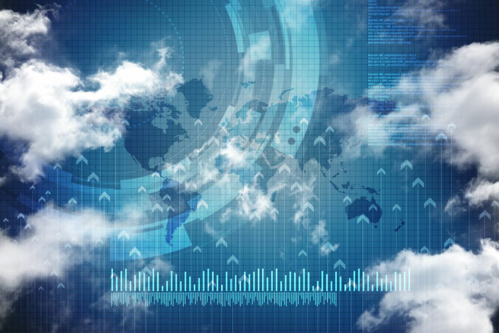 abstract image with diagrams and clouds